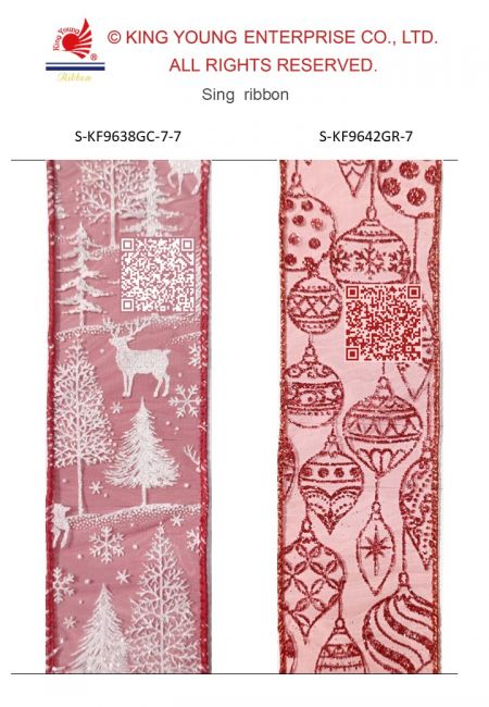 AI Sing Ribbon-Xmas Reindeers and bauble